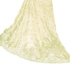 Sanskriti Vintage Ivory Long Lehenga Pure Silk Hand Embroidered Zardozi Unstitch