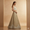 Sanskriti Vintage Ivory Long Lehenga Pure Silk Hand Embroidered Zardozi Unstitch