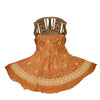 Sanskriti Vintage Orange Long Lehenga Pure Silk Hand Embroidery Zardozi Unstitch