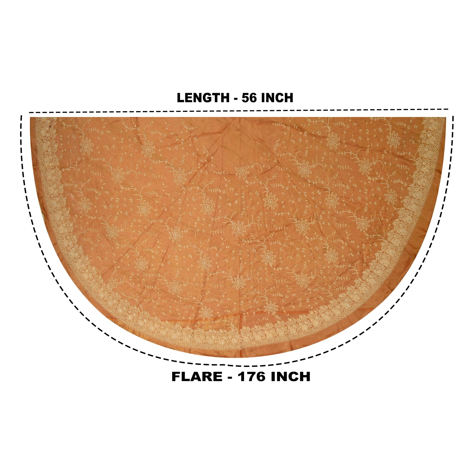 Sanskriti Vintage Orange Long Lehenga Pure Silk Hand Embroidery Zardozi Unstitch