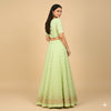 Sanskriti Vintage GreenLong Lehenga Satin Silk Hand Embroidered Zardozi Unstitch
