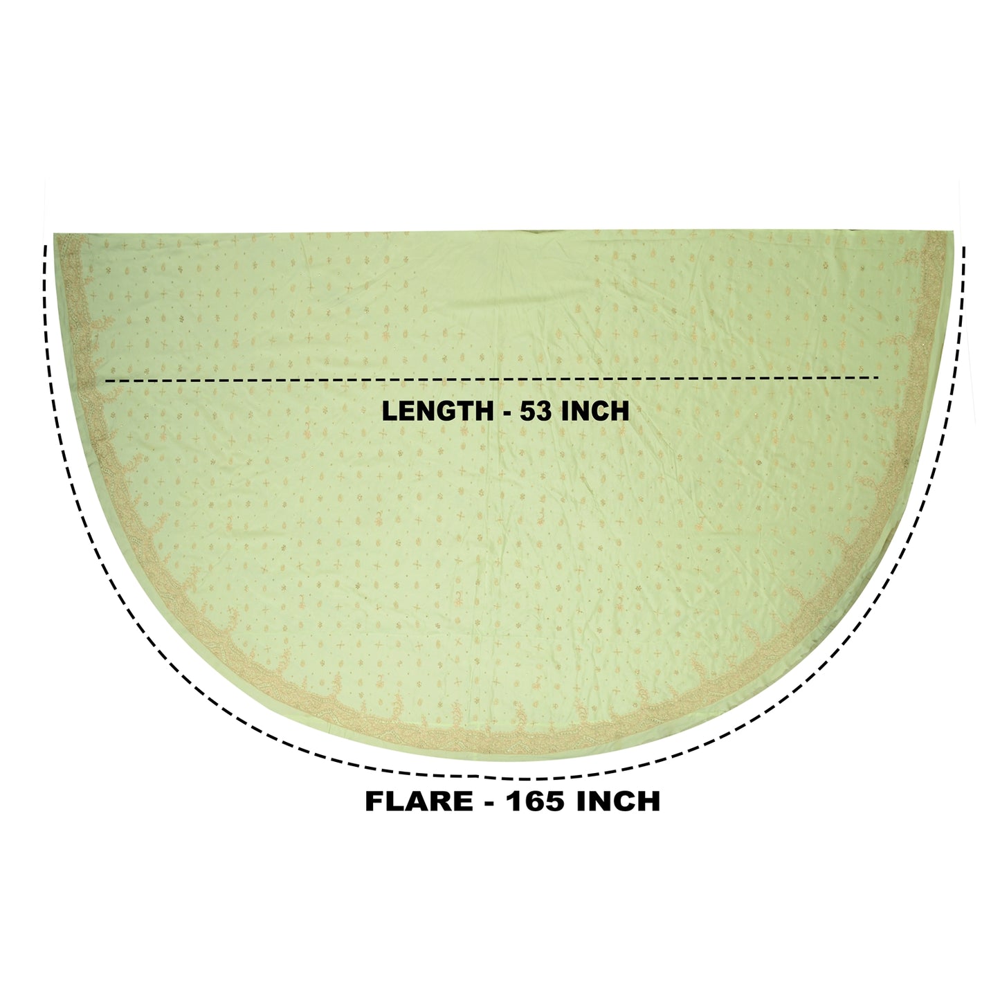 Sanskriti Vintage GreenLong Lehenga Satin Silk Hand Embroidered Zardozi Unstitch