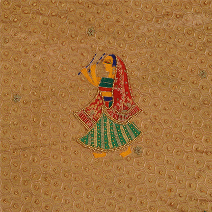 Sanskriti Vintage Brown Long Lehenga Art Silk Hand Embroidered Zardozi Unstitch