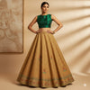 Sanskriti Vintage Brown Long Lehenga Art Silk Hand Embroidered Zardozi Unstitch
