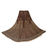 Sanskriti Vintage Brown Long Lehenga Net Mesh Hand Embroidered Zardozi Unstitch