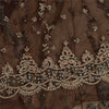 Sanskriti Vintage Brown Long Lehenga Net Mesh Hand Embroidered Zardozi Unstitch
