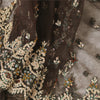 Sanskriti Vintage Brown Long Lehenga Net Mesh Hand Embroidered Zardozi Unstitch