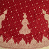Sanskriti Vintage Red Long Lehenga Satin Silk Hand Embroidered Zardozi Unstitch