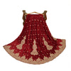 Sanskriti Vintage Red Long Lehenga Satin Silk Hand Embroidered Zardozi Unstitch