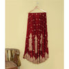 Sanskriti Vintage Red Long Lehenga Satin Silk Hand Embroidered Zardozi Unstitch
