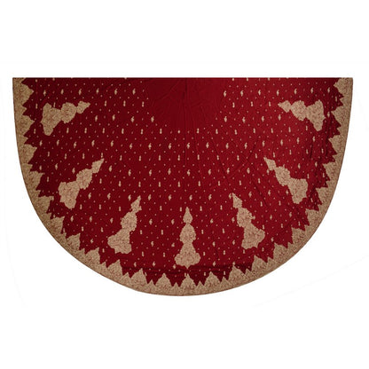 Sanskriti Vintage Red Long Lehenga Satin Silk Hand Embroidered Zardozi Unstitch