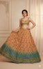 Sanskriti Vintage Orange Long Lehenga Pure Georgette Silk Hand Beaded Unstitched