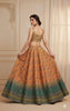 Sanskriti Vintage Orange Long Lehenga Pure Georgette Silk Hand Beaded Unstitched