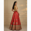 Sanskriti Vintage Red Long Lehenga Art Silk Hand Embroidered Gota Patti Stitched