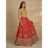 Sanskriti Vintage Red Long Lehenga Art Silk Hand Embroidered Gota Patti Stitched
