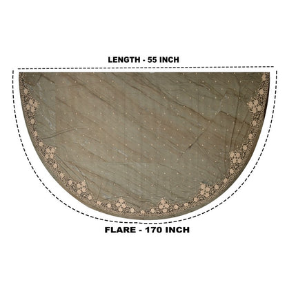 Sanskriti Vintage Black Long Lehenga Net Mesh Hand Embroidered Zardozi Unstitch