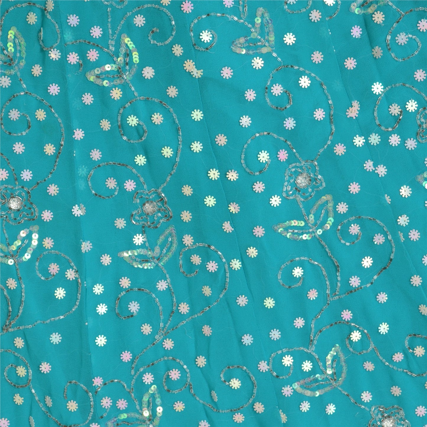 Sanskriti Vintage Blue Long Stitched Indian Lehenga Georgette Hand Beaded Sequin