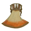 Sanskriti Vintage Cream & Orange Long Stitched Lehenga Net Hand Beaded Zardozi