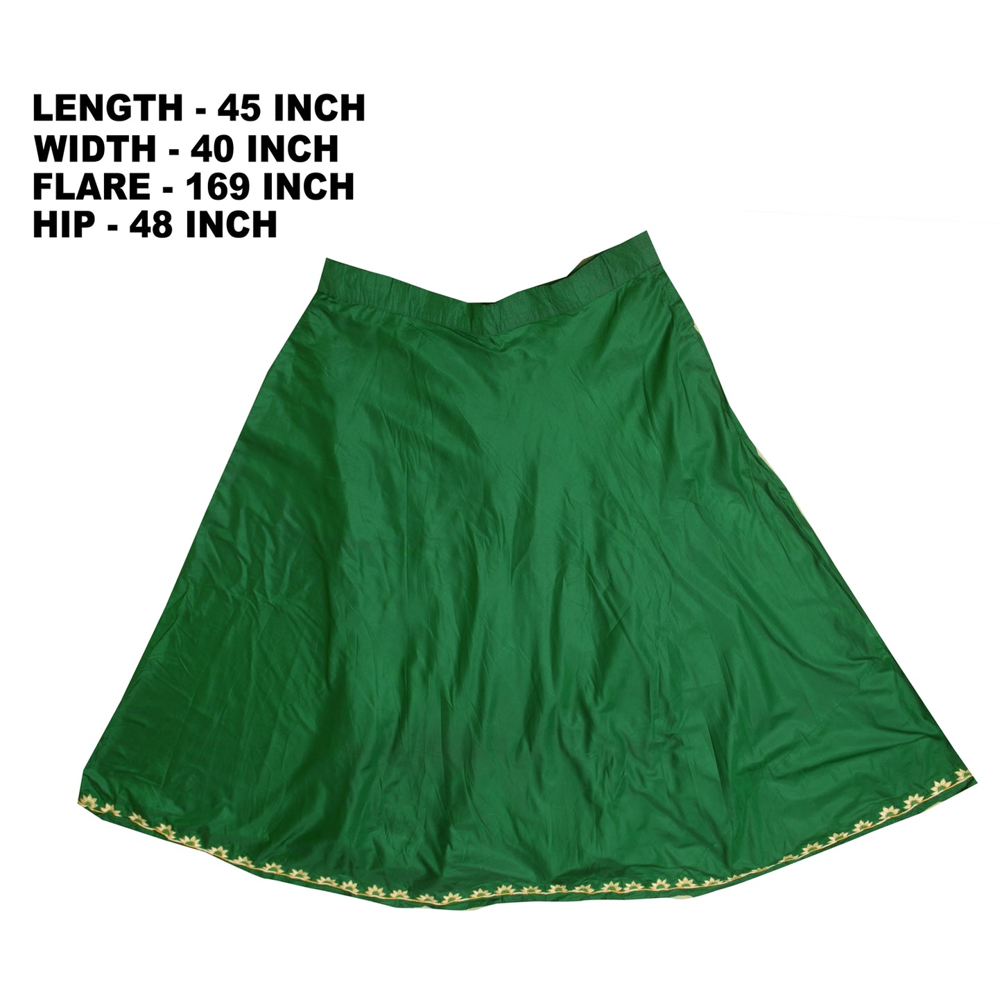 Sanskriti Vintage Green Long Stitched Lehenga 100% Pure Silk Solid & Embroidered