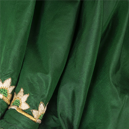 Sanskriti Vintage Green Long Stitched Lehenga 100% Pure Silk Solid & Embroidered