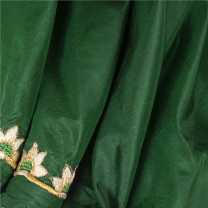 Sanskriti Vintage Green Long Stitched Lehenga 100% Pure Silk Solid & Embroidered