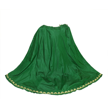 Sanskriti Vintage Green Long Stitched Lehenga 100% Pure Silk Solid & Embroidered