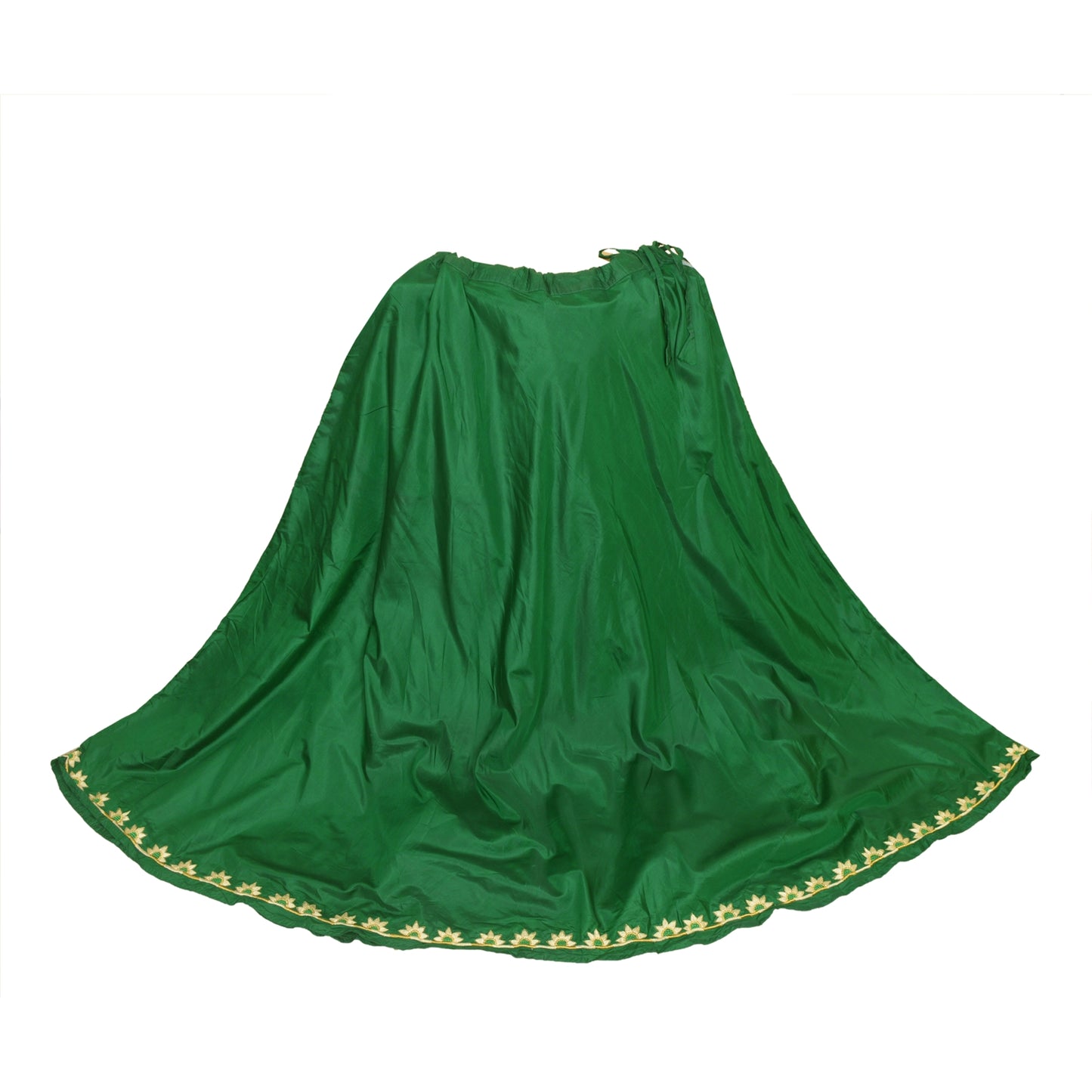 Sanskriti Vintage Green Long Stitched Lehenga 100% Pure Silk Solid & Embroidered