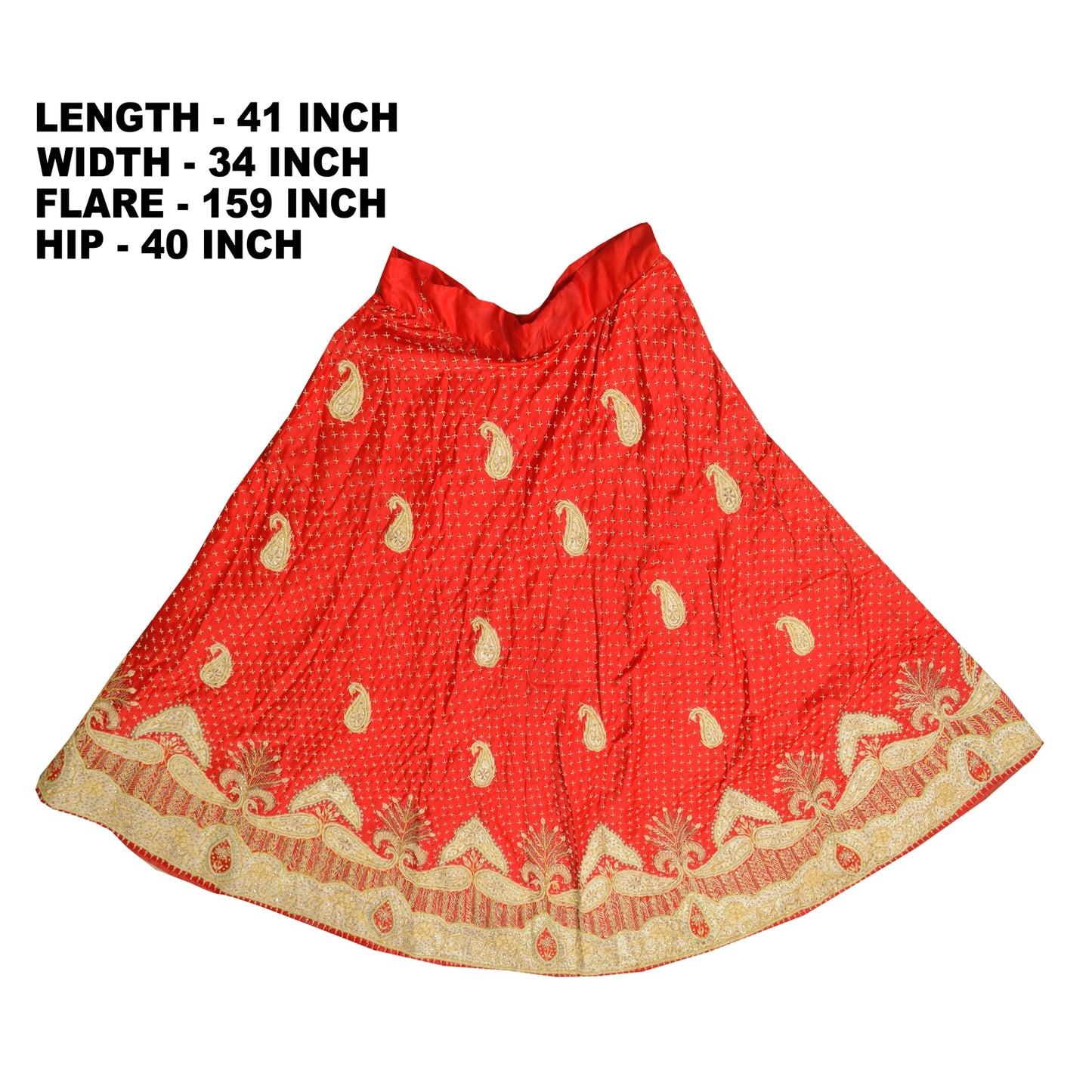 Sanskriti Vintage Red Long Stitched Lehenga Art Silk Hand Embroidered Zardozi