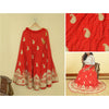 Sanskriti Vintage Red Long Stitched Lehenga Art Silk Hand Embroidered Zardozi