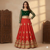 Sanskriti Vintage Red Long Stitched Lehenga Art Silk Hand Embroidered Zardozi