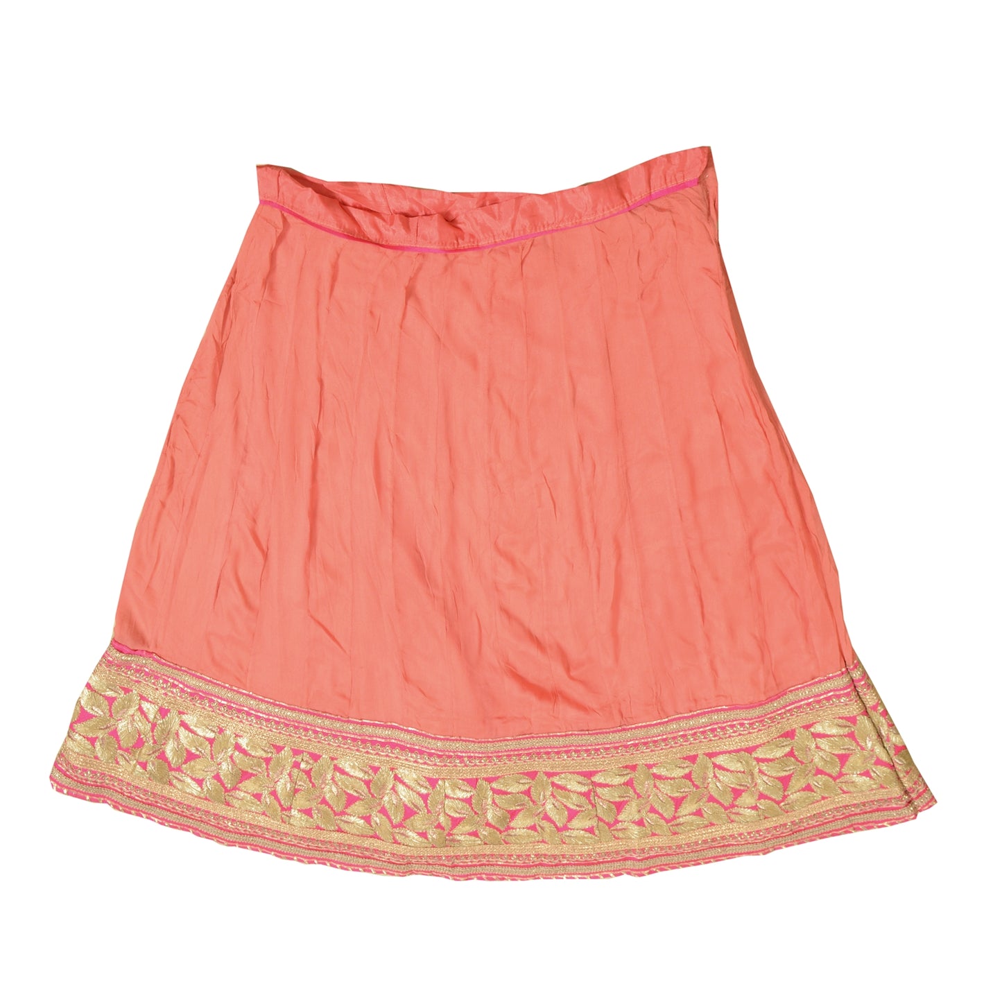 Sanskriti Vintage Pink Long Stitched Lehenga Pure Chiffon Hand Embroidered Gota