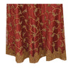 Sanskriti Vintage Dark Red Net Satin Stitch Lehenga Hand Embroidery Zardozi Zari