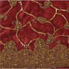 Sanskriti Vintage Dark Red Net Satin Stitch Lehenga Hand Embroidery Zardozi Zari