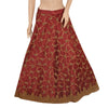 Sanskriti Vintage Dark Red Net Satin Stitch Lehenga Hand Embroidery Zardozi Zari
