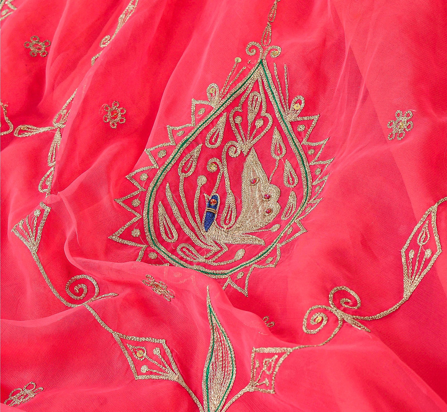 Sanskriti Vintage Pink Long Stitched Lehenga Wedding Georgette Hand Bead Zardozi