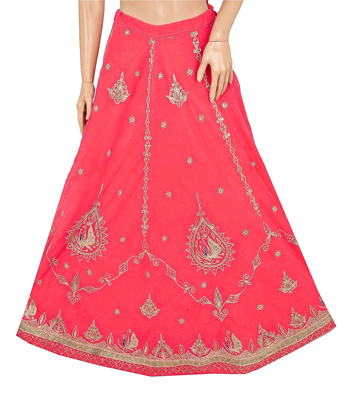 Sanskriti Vintage Pink Long Stitched Lehenga Wedding Georgette Hand Bead Zardozi