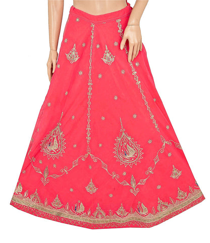 Sanskriti Vintage Pink Long Stitched Lehenga Wedding Georgette Hand Bead Zardozi