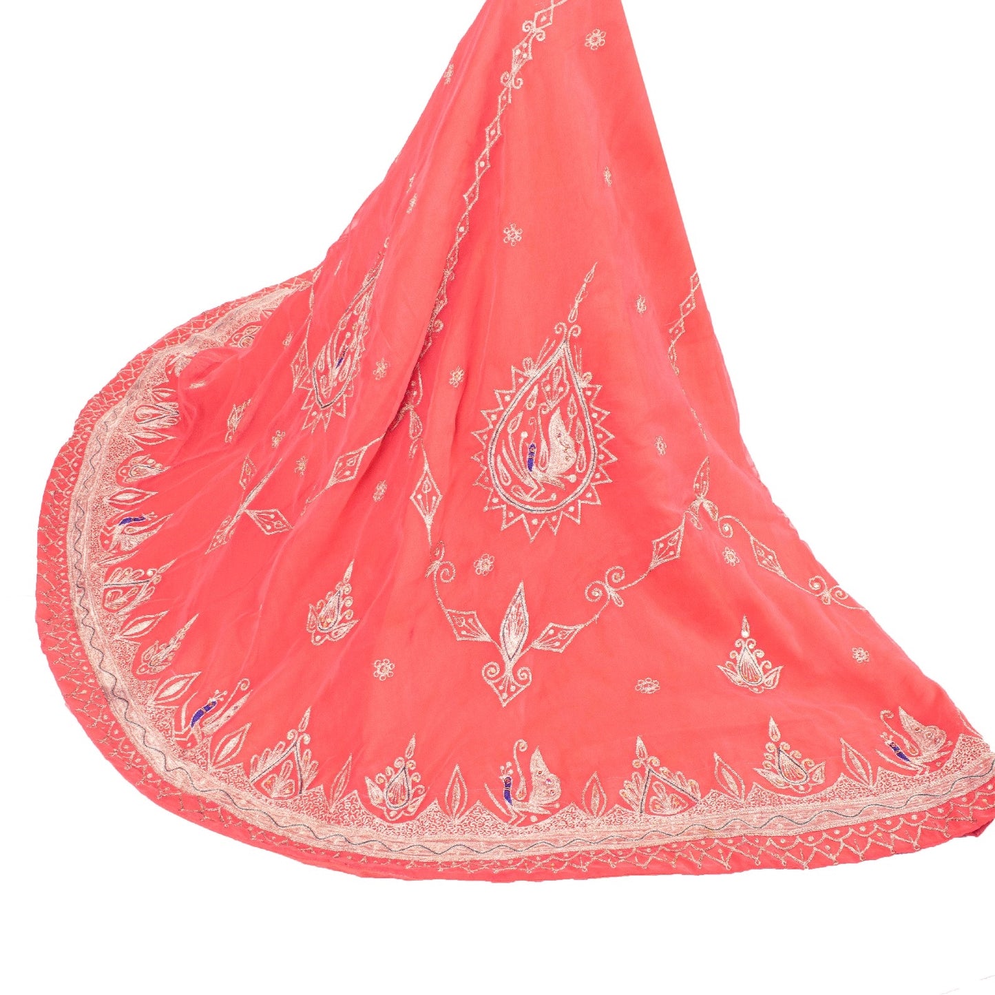 Sanskriti Vintage Pink Long Stitched Lehenga Wedding Georgette Hand Bead Zardozi