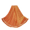 Sanskriti Vintage Long Unstitched Orange Lehenga Pure Tissue Hand Embroidered