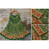 Sanskriti Vintage Green Long Unstitched Lehenga Pure Georgette Hand Beaded Zari