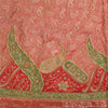 Sanskriti Vintage Pink Long Unstitched Lehenga Pure Tissue Hand Bead Woven Zari