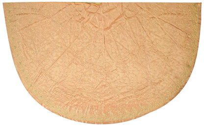 Sanskriti Vintage Golden Long Unstitched Lehenga Pure Tissue Silk Hand Beaded Dabka