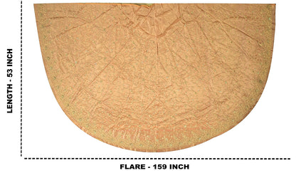 Sanskriti Vintage Golden Long Unstitched Lehenga Pure Tissue Silk Hand Beaded Dabka