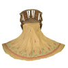 Sanskriti Vintage Cream Long Unstitched Lehenga PureSilk Hand Embroidery Zardozi