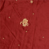Sanskriti Vintage Red Long Unstitched Lehenga Pure Silk Hand Embroidery Zardozi