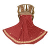 Sanskriti Vintage Red Long Unstitched Lehenga Pure Silk Hand Embroidery Zardozi