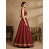 Sanskriti Vintage Red Long Unstitched Lehenga Pure Silk Hand Embroidery Zardozi