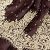 Sanskriti Vintage Brown Long Unstitched Lehenga Satin Hand Embroidered Zardozi