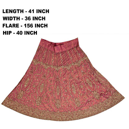 Sanskriti Vintage Pink Long Stitched Lehenga Net Mesh Hand Beaded Sequin Zardozi