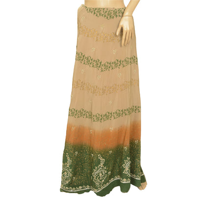 Sanskriti Vintage Long Unstitched Lehenga Pure Silk Hand Embroidery Zari Painted